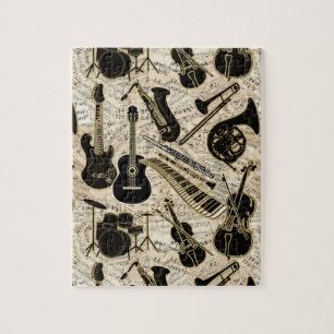 Lakan Music and Instruments Black/Guld ID481 Pussel