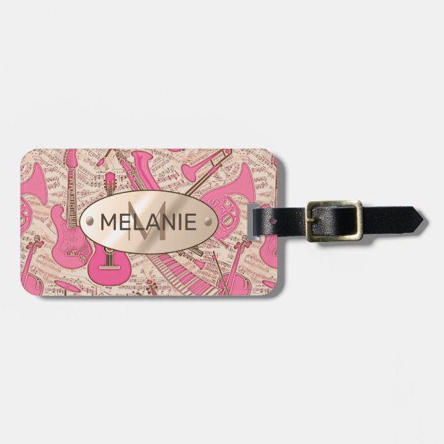 Lakan Music and Instruments Rosa/Ivory ID481 Bagagebricka (Horisontell Framsida)