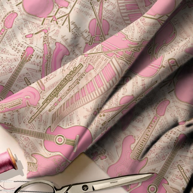 Lakan Music and Instruments Rosa/Ivory ID481 Tyg (Skapare uppladdad)