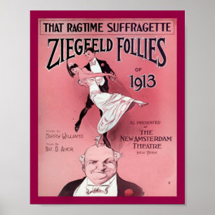 Lakan Music Cover Copy 1910 med Ragtime Suffragett Poster