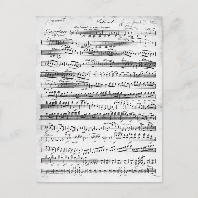 Lakan Music for the Overture to Egmont Vykort (Framsida)