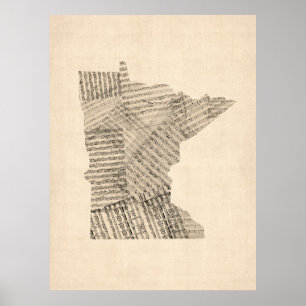 Lakan Music Karta i Minnesota Poster