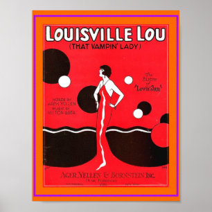Lakan Music-kopia av Louisville Lou Vintage 1920 Poster