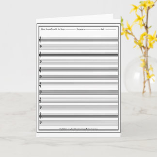 Lakan Music Manuscript Personal Line Clef Kort