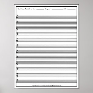 Lakan Music Manuscript Personal Line Clef Poster
