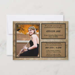 Lakan Music med Photo - 3 x 5 Grad-meddelande Inbjudningar