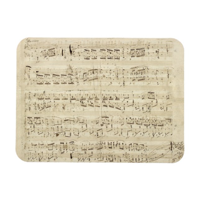Lakan Music on Parchment Handskriftlig i Bläck Magnet (Horisontell)
