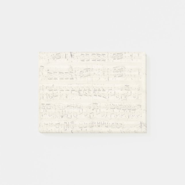 Lakan Music on Parchment Handskriftlig i Bläck Post-it Block (Framsida)