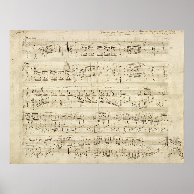 Lakan Music on Parchment Handskriftlig i Bläck Poster (Framsidan)