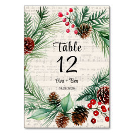 Lakan Music Red Berry Wandan Bröllop Bordsnummer