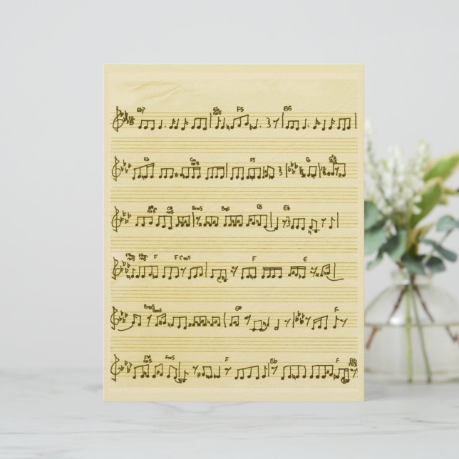 Lakan Music Sång Notes Antique Ivory Papprare Laka (Stående Fram)