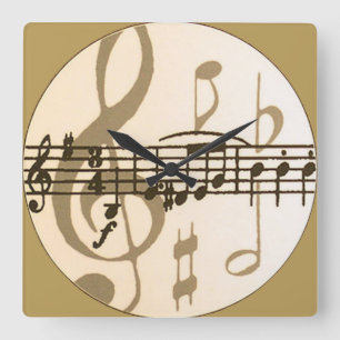 Lakan Music Wall Clock Fyrkantig Klocka