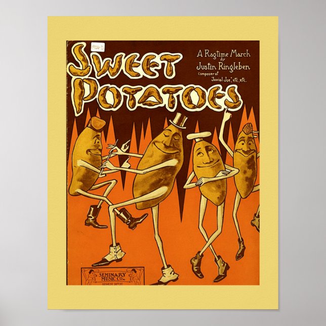 lakan musikområdet Sweet Potatis Ragtime Mars 1906 Poster (Framsidan)