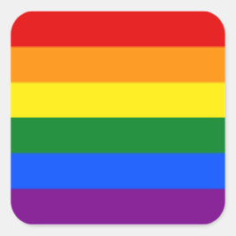 lakan på 6 stora #rainbolistorna fyrkantigt klistermärke