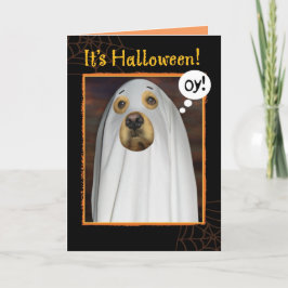 Lakan råkar Funny Golden Retriever Halloween Kort