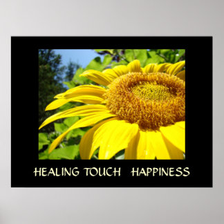 LÄKANDE BERÖRING Konstgåvor SOLROSOR Lycka Konst Poster