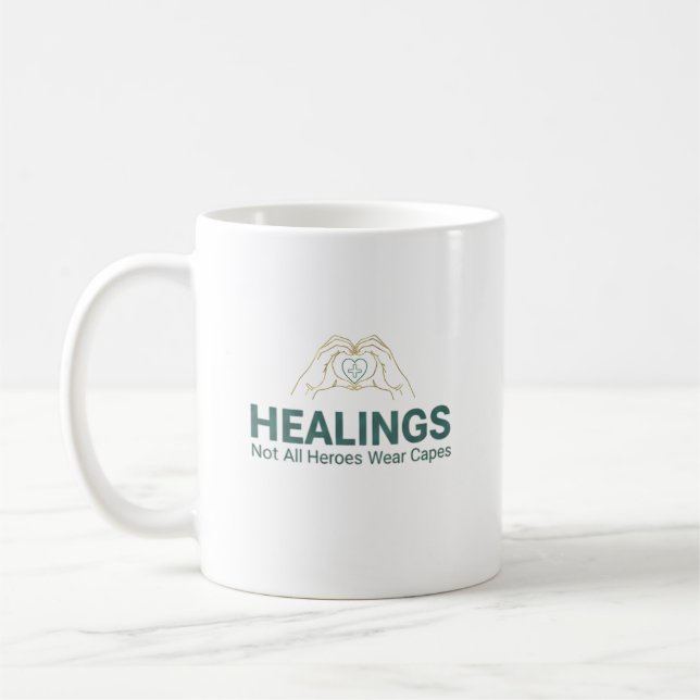 Läkande händer Inte alla hjältar bär Kappa Kaffemugg (Vänster)