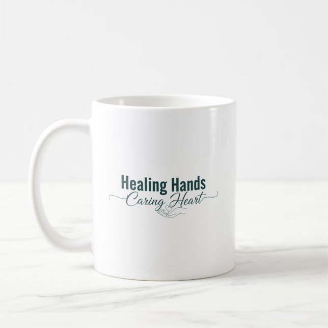 Läkande händer, omtänksamt hjärta kaffemugg (Vänster)