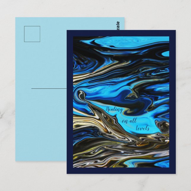 Läkar på alla nivåer marmorerat vykort (Fram/baksida)