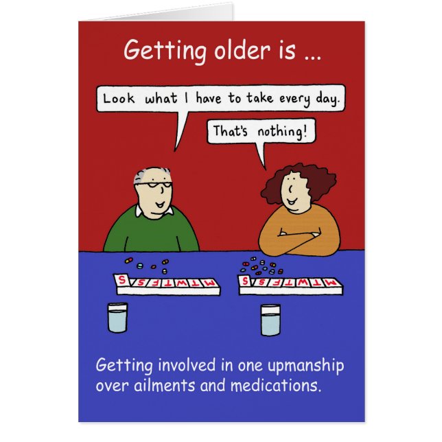 Läkarbehandling- och krämpahumor hälsningskort (Framsidan)