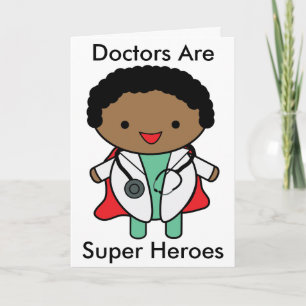 Läkare är Toppen Heroes Black Personalize Tack Kort