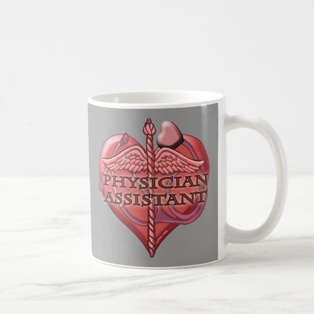 Läkare Assistant Caduceus Heart Mugg (Höger)