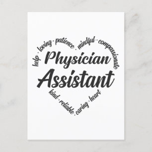 Läkare Assistant Heart Ord Cloud Helg Vykort