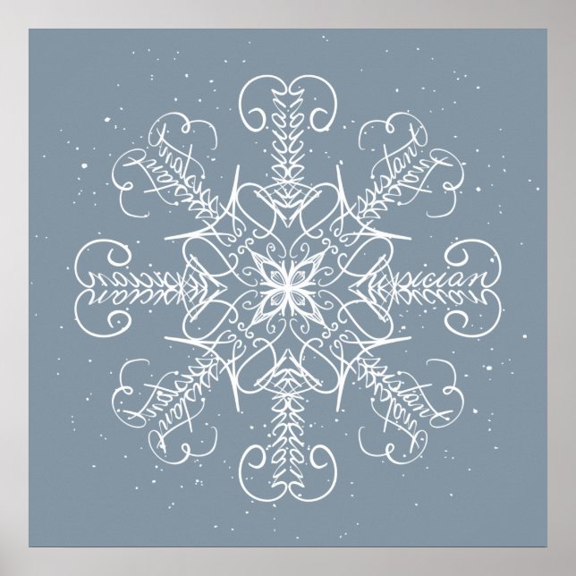 Läkare Assistant - Jobbkarriär Snowflake Art Poster (Framsidan)