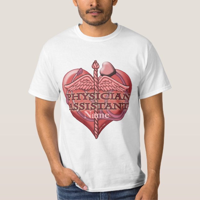 Läkare Assistent Heart Caduceus T-shirt (Framsida)