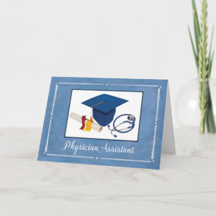 Läkare Asst Student Cap Diploma Stethoscope Kort