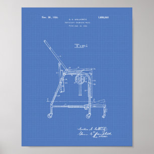 Läkare Bord 1926 Patent Art Blueprint Poster