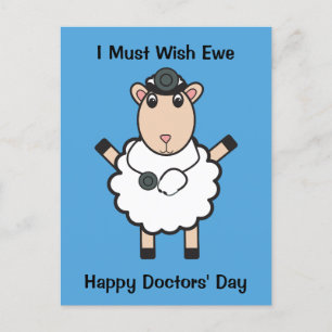 Läkare Dag Får Önskemål Ewe Funny Personalize Vykort