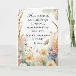 Läkare' Day Apprecition Watercolor Wildblommor Kort