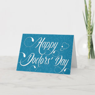 Läkare Day Card - Swirly Text - Blue Tack Kort