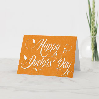 Läkare Day Card - Swirly Text - Orange Tack Kort