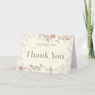 Läkare Day Card - Tack i Swirly Text Kort