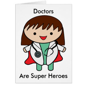 Läkare Day Woman Doktor Toppen Hero Personalize Hälsningskort