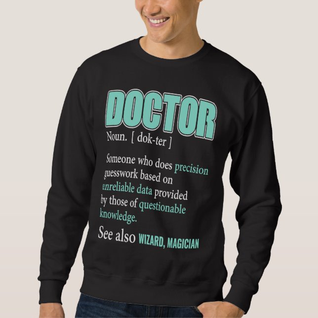 Läkare Definition Medicinska Skolstuderande Läkare Lång Ärmad Tröja (Framsida)