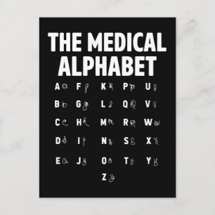 Läkare Medical Alphabet Funny Nurse Life Vykort