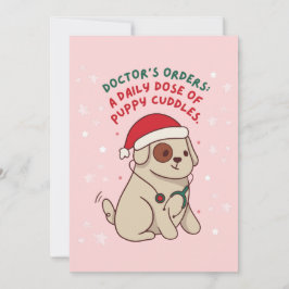 LÄKARE ORDER EN DAGLIG DOS AV PUPPY CUDDLES JULKORT