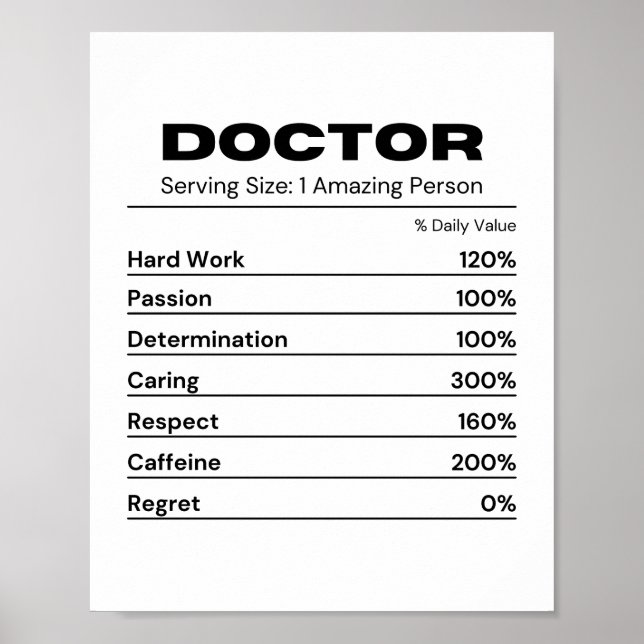Läkare Passionerad Bestämd Arbete Poster (Framsidan)