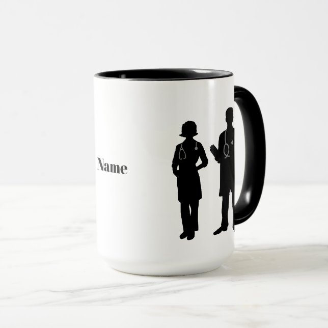Läkare Silhuett Mugg (Framsida höger)