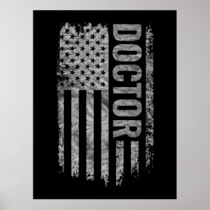 Läkare USA Flagga Distressed design Poster