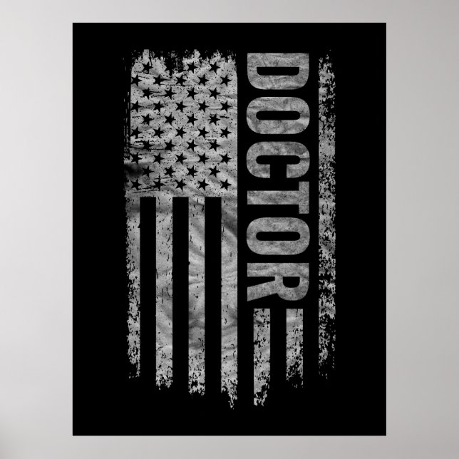 Läkare USA Flagga Distressed design Poster (Framsidan)