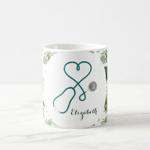 Läkare vid tropisk sjuksköterska Medicinsk monog Kaffemugg