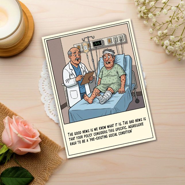 Läkaren undersöker manlig patient med utslag tillf vykort (Skapare uppladdad)