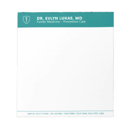 Läkarens medicinska kaduceus minimalistisk teal ko anteckningsblock