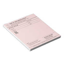 Läkarrecept Redigerbar Pastell Rosa Medicinsk Anteckningsblock