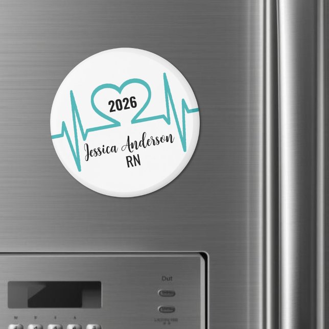 Läkarsköterska Medicinsk Magnet (Cute Graduation Heart Beat Doctor Nurse Medical Magnet)
