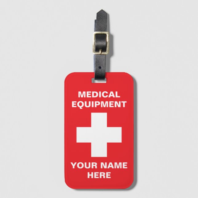 Läkarskylt för Professionell av medicinsk utrustni Bagagebricka (Framsida vertikal)